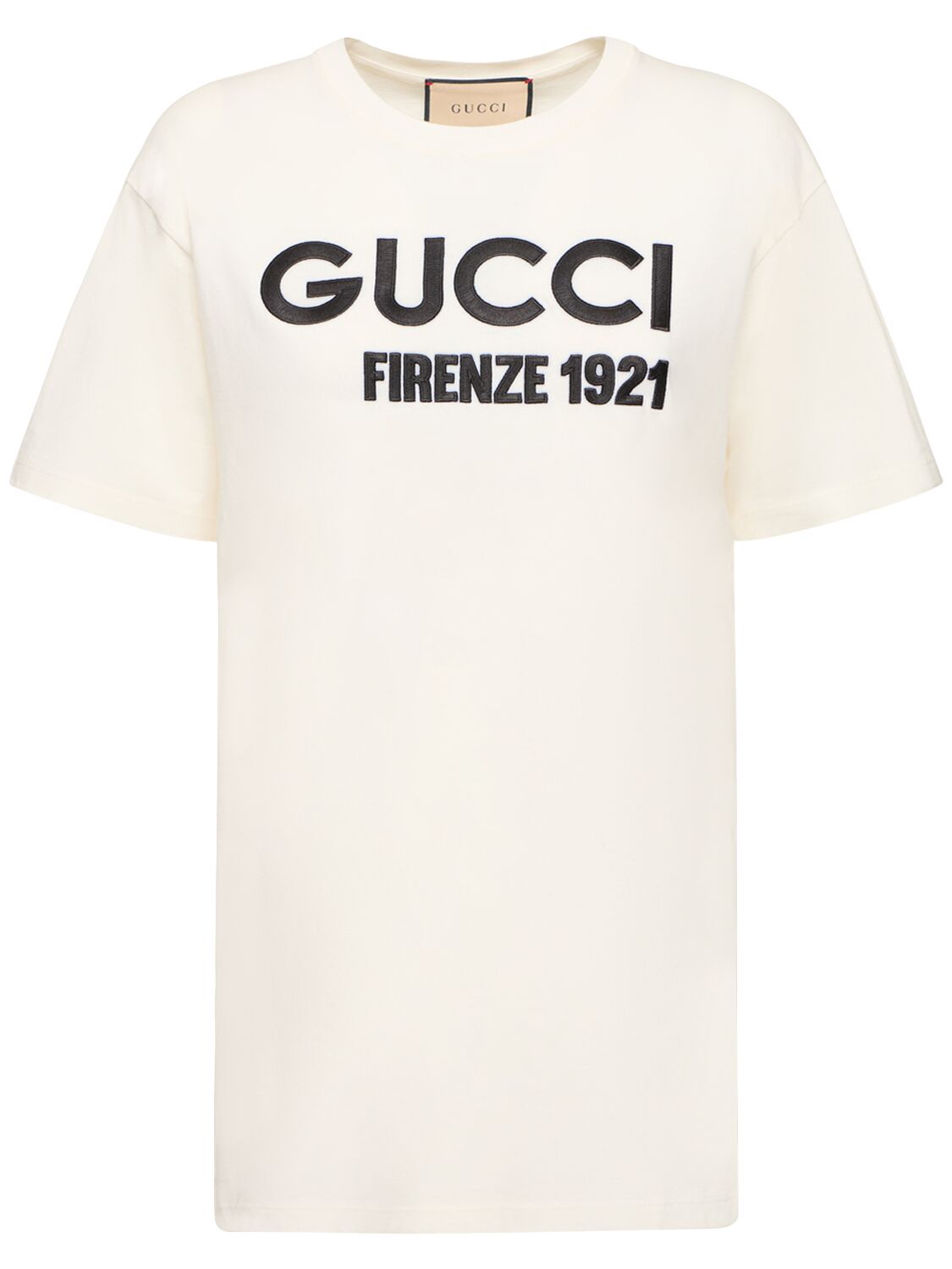 Shop Gucci Logo Cotton Jersey T-shirt In Sunlight