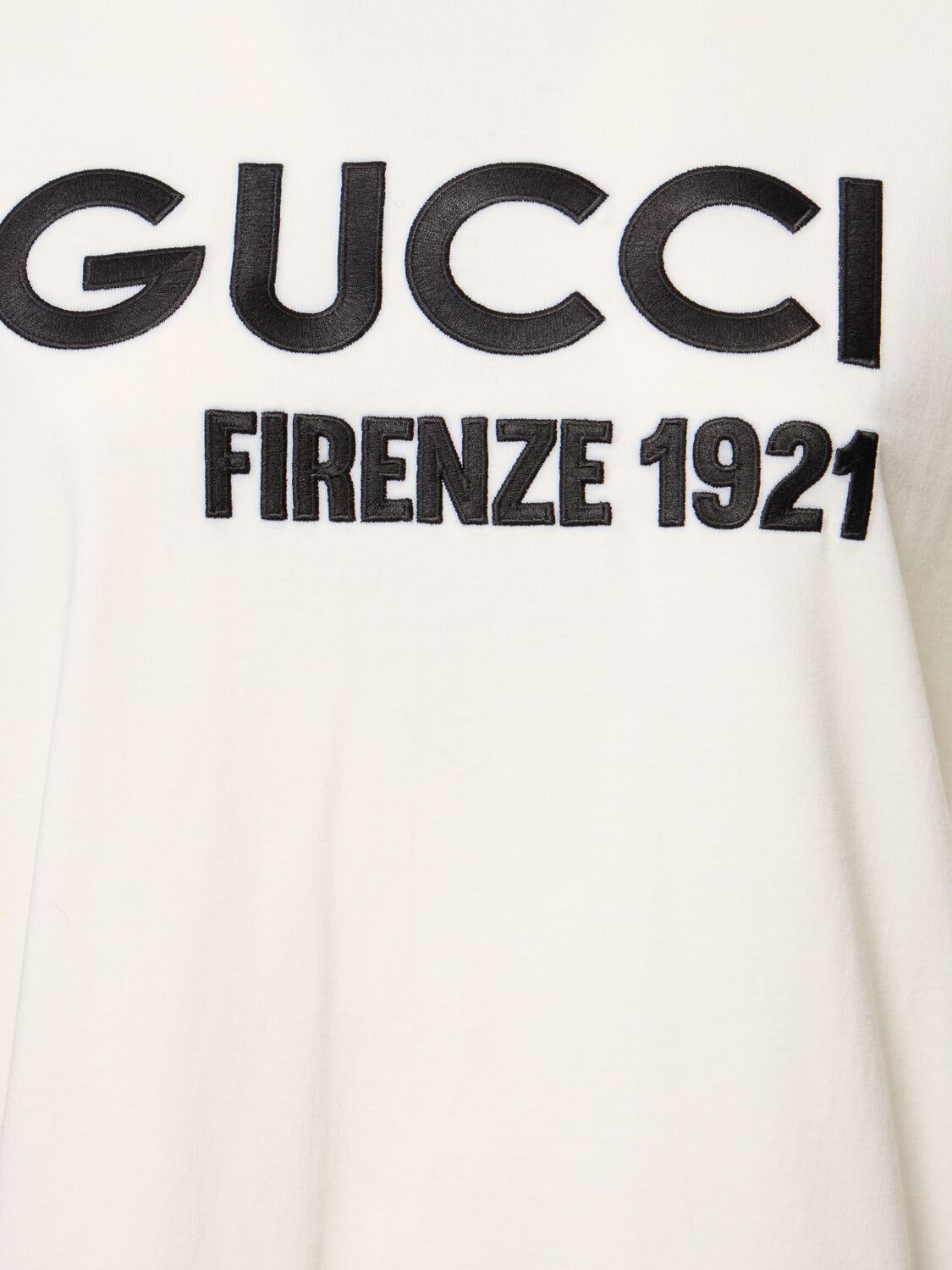 Shop Gucci Logo Cotton Jersey T-shirt In Sunlight