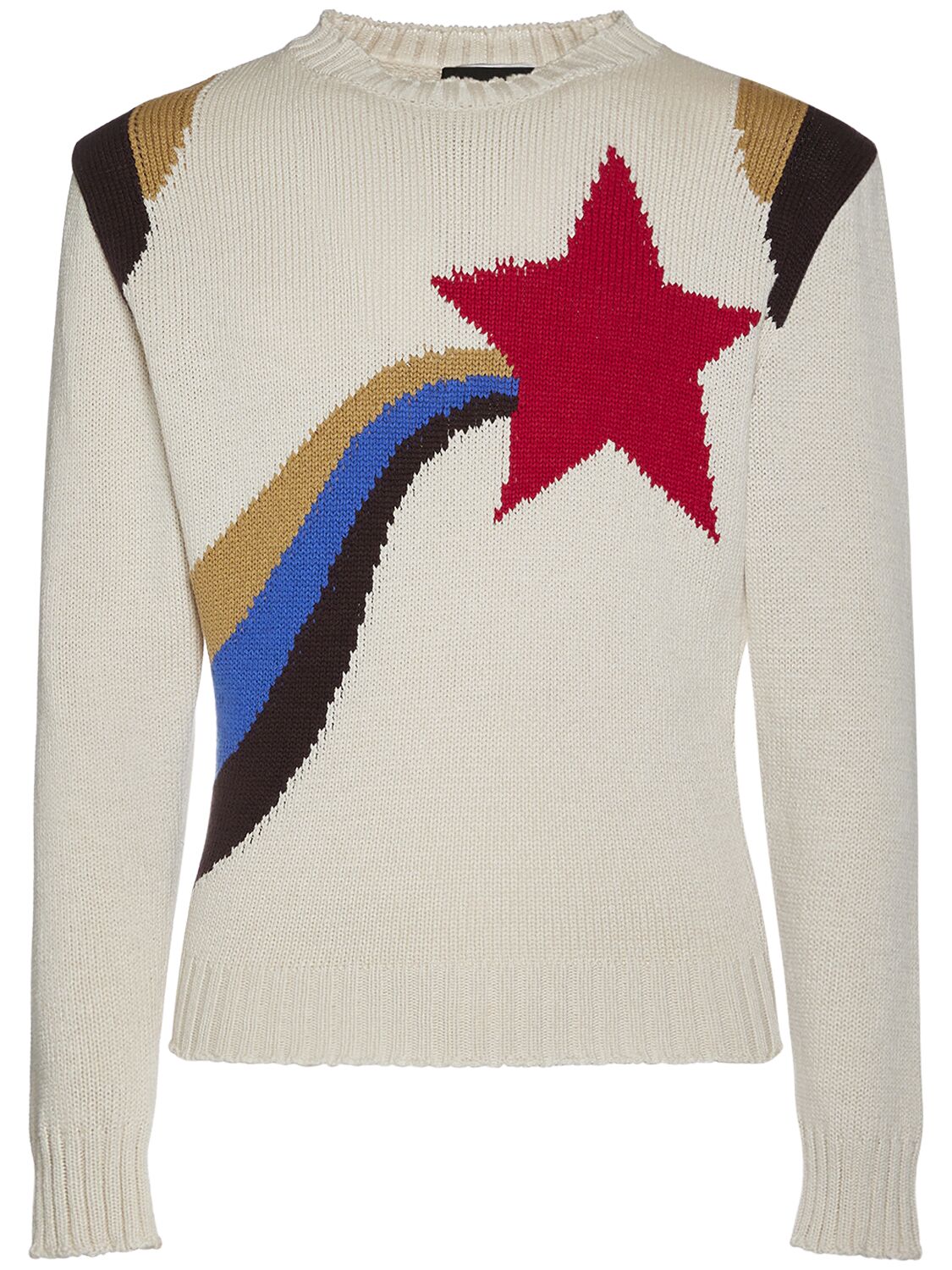 Image of Cotton Jacquard Crewneck Sweater
