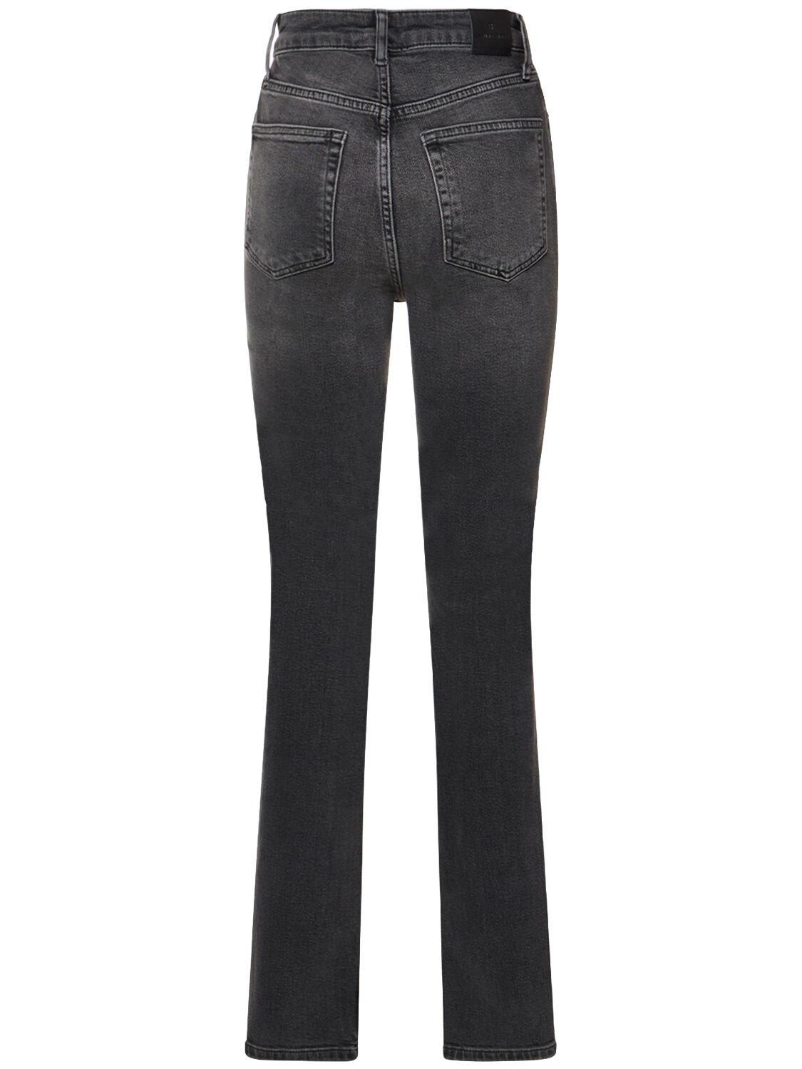 Shop Anine Bing Beck Stretch Cotton Straight Jeans In Dark Grey