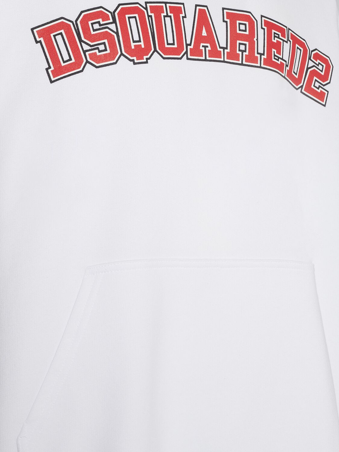 Shop Dsquared2 Loose Fit Logo Cotton Hoodie In White