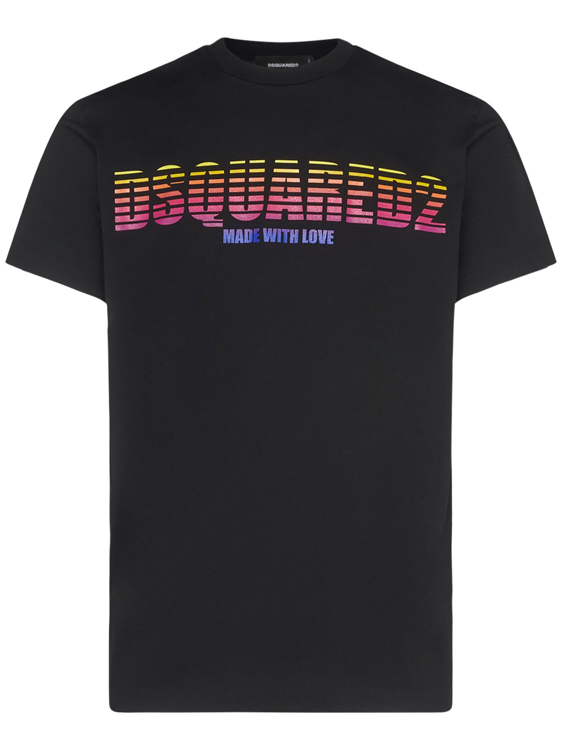 Dsquared2 Logo Printed Cotton Jersey T-shirt In Black