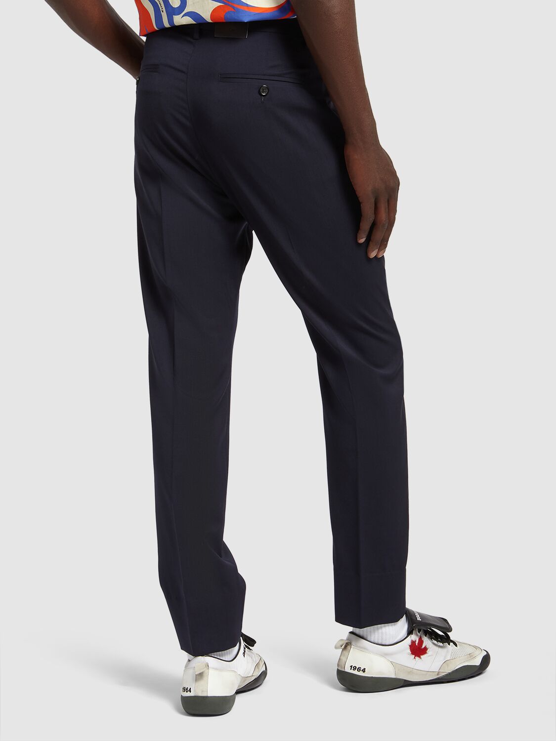 Shop Dsquared2 Tailored Wool Cigarette Pants In Navy
