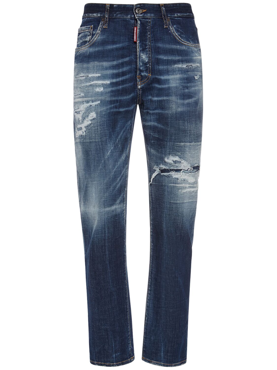 Dsquared2 642 Fit Cotton Denim Jeans In Navy