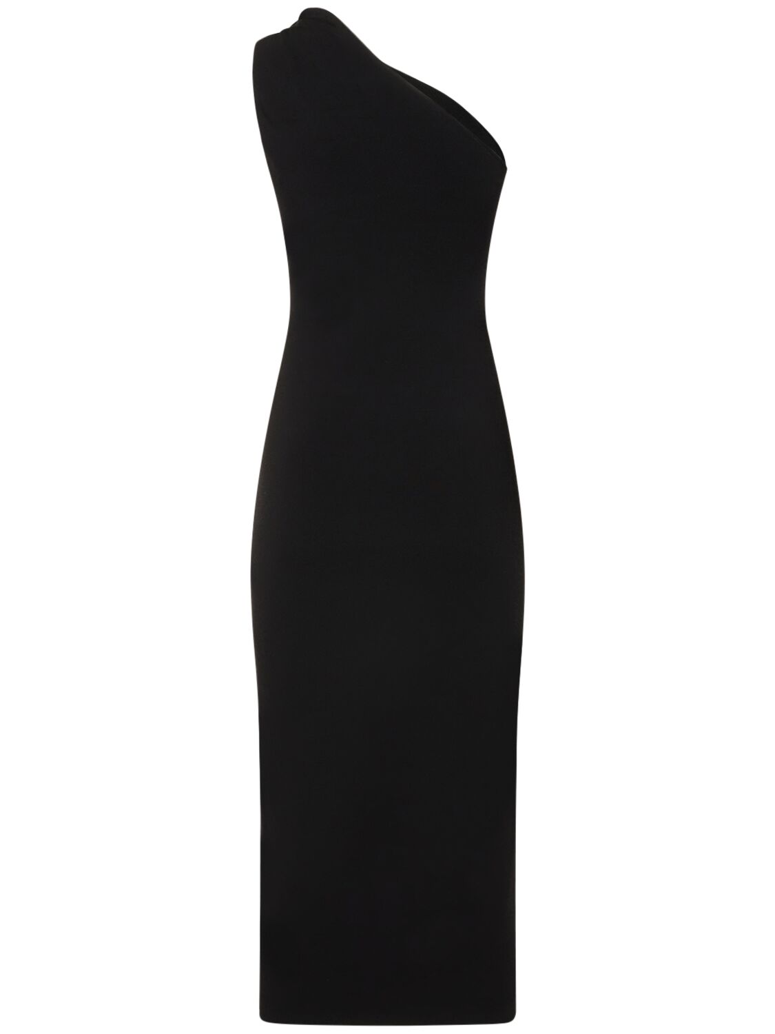 Shop Galvan Skye Compact Knit Midi Dress In Black