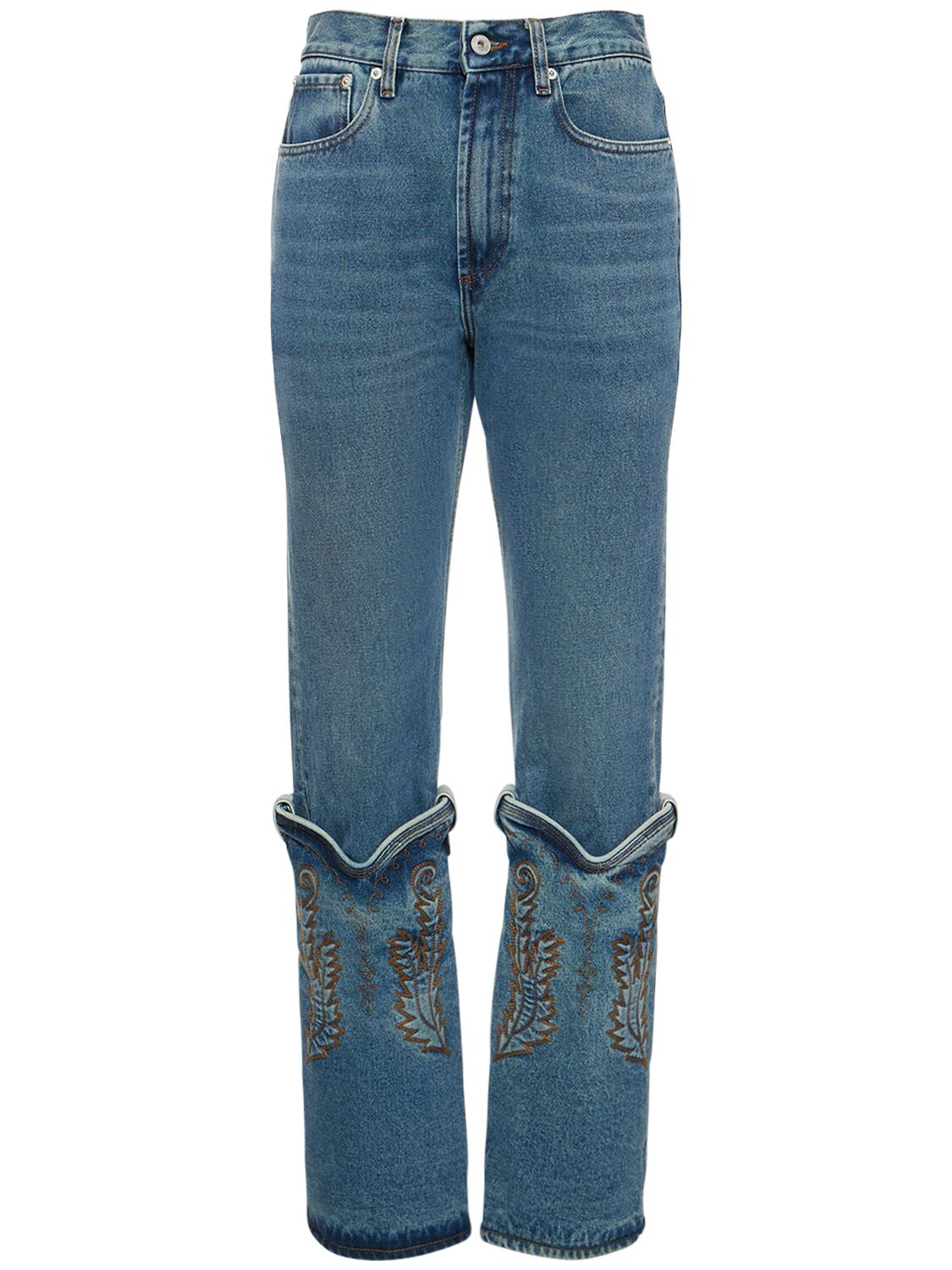 Image of Straight Denim High Rise Cowboy Jeans