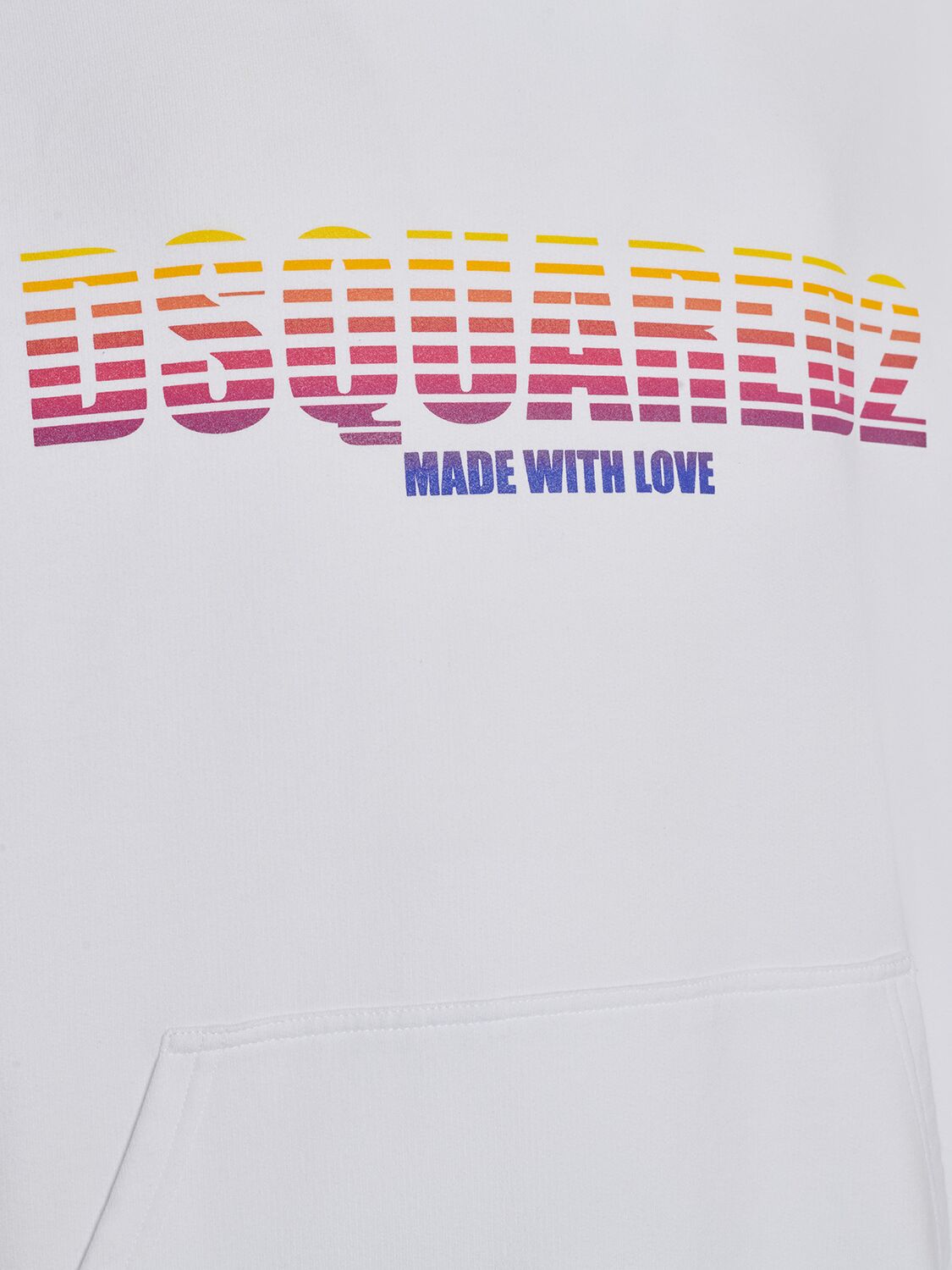 Shop Dsquared2 Logo Cotton Jersey Hoodie In White