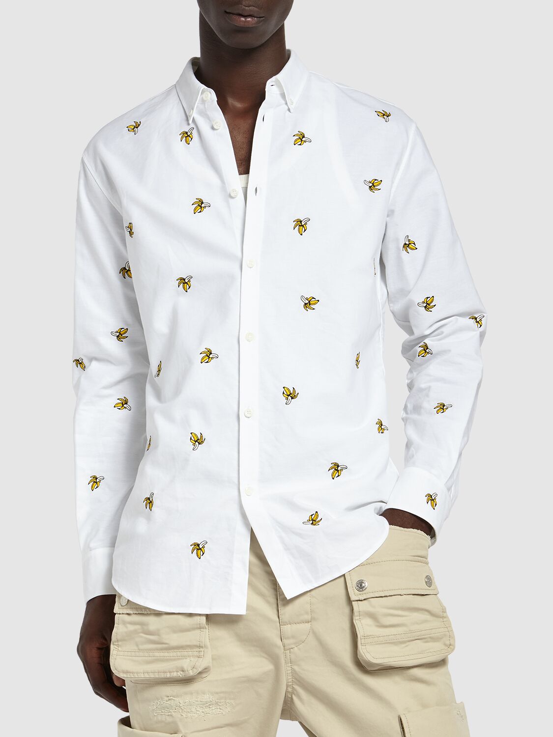 Shop Dsquared2 Embroidered Cotton Relaxed Shirt In White