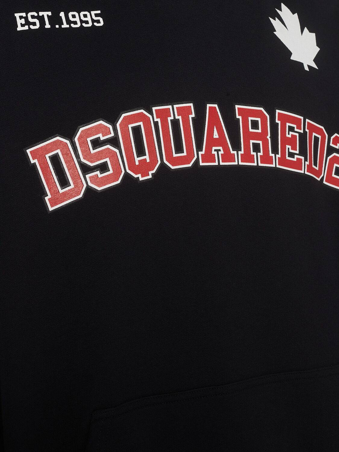Shop Dsquared2 Loose Fit Logo Cotton Hoodie In Black