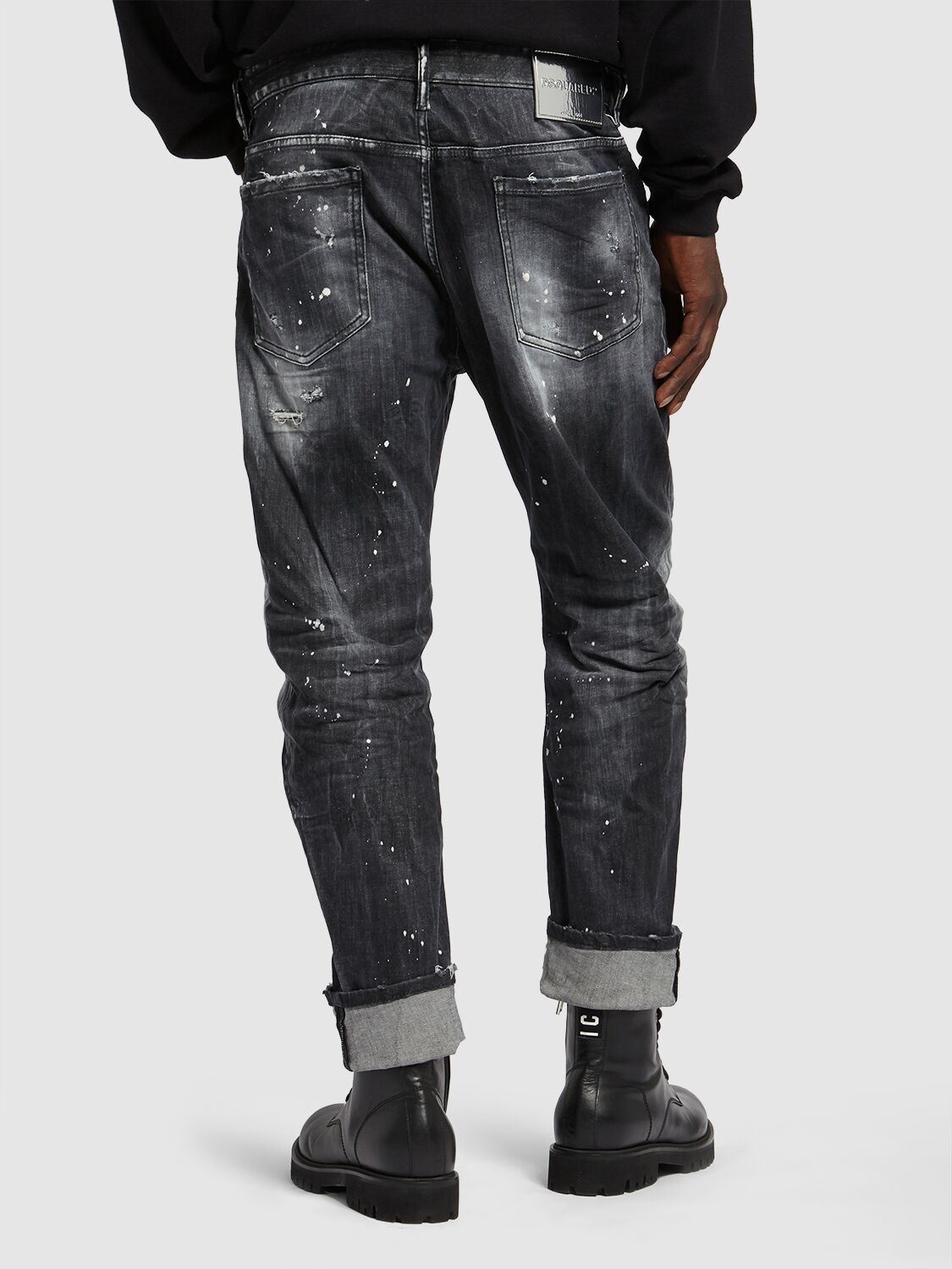 Shop Dsquared2 Big Brother Fit Cotton Denim Jeans In Black
