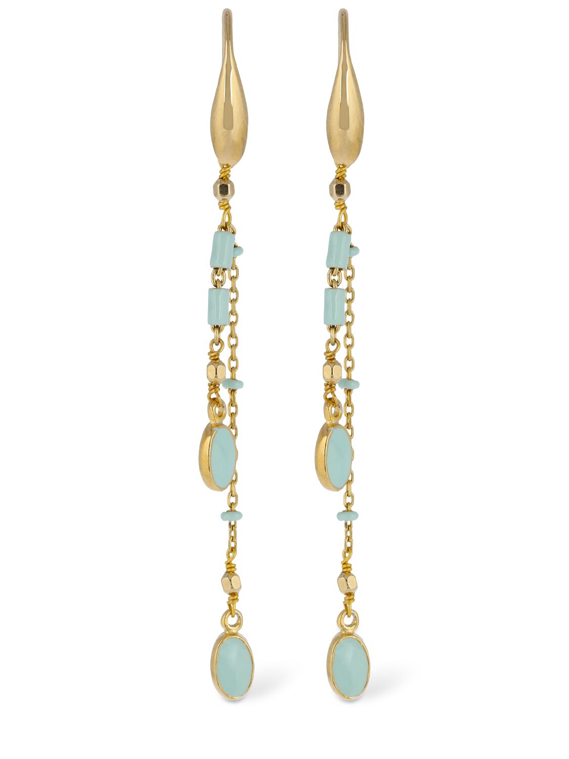 Isabel Marant Casablanca Drop Earrings In Aqua,gold