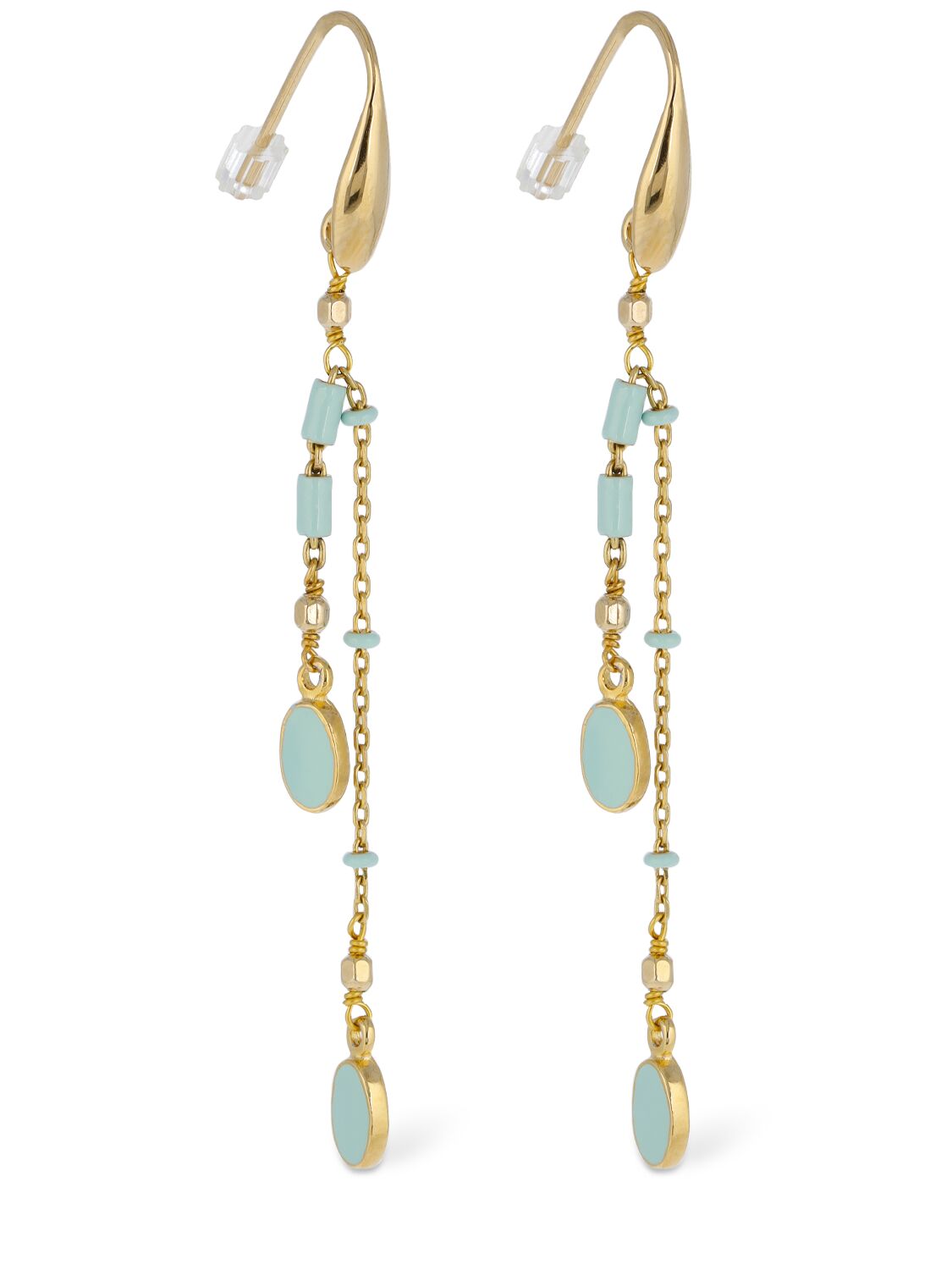 Shop Isabel Marant Casablanca Drop Earrings In Aqua,gold