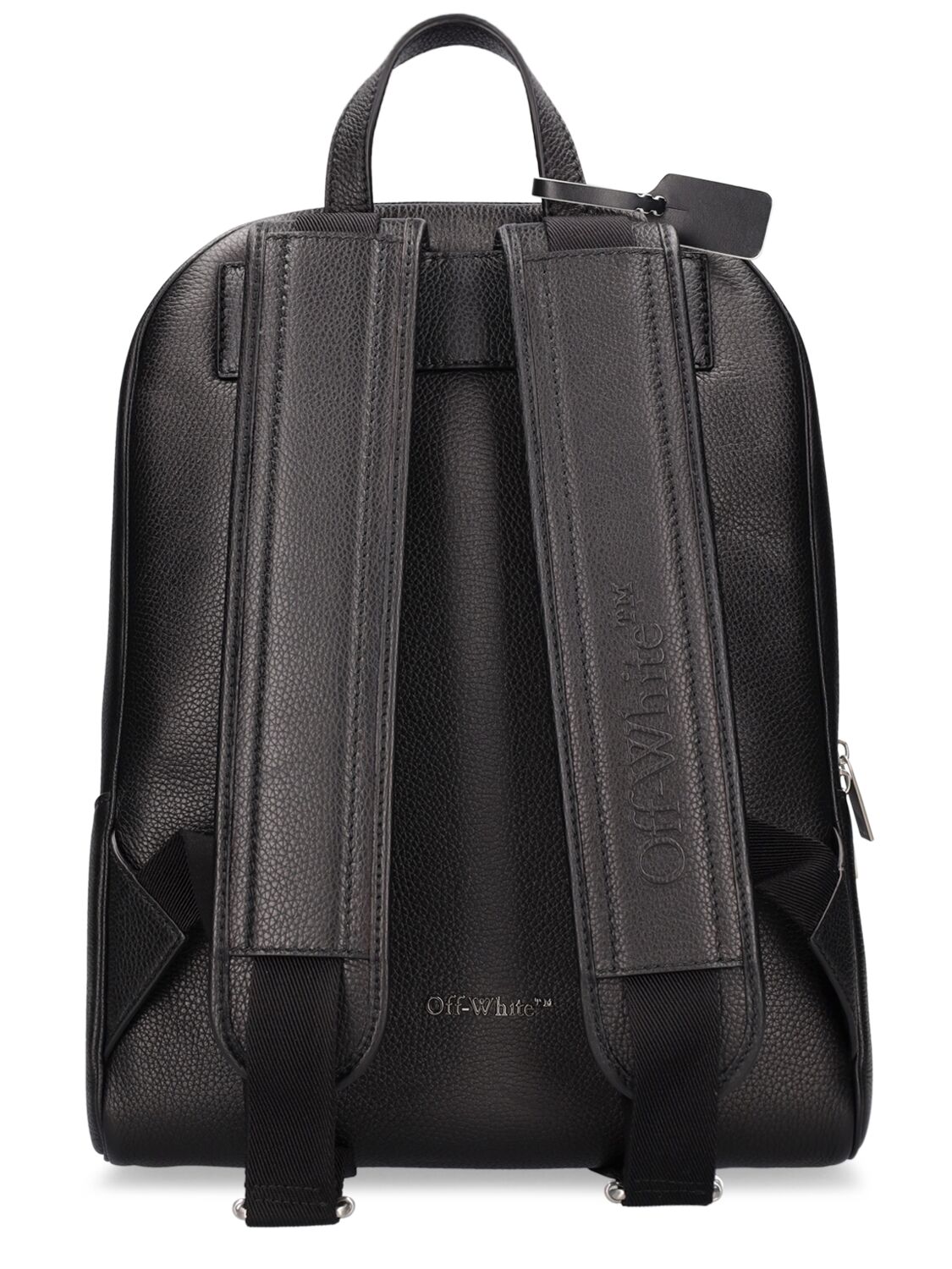 Shop Off-white Diagonal Leather Backpack In Black