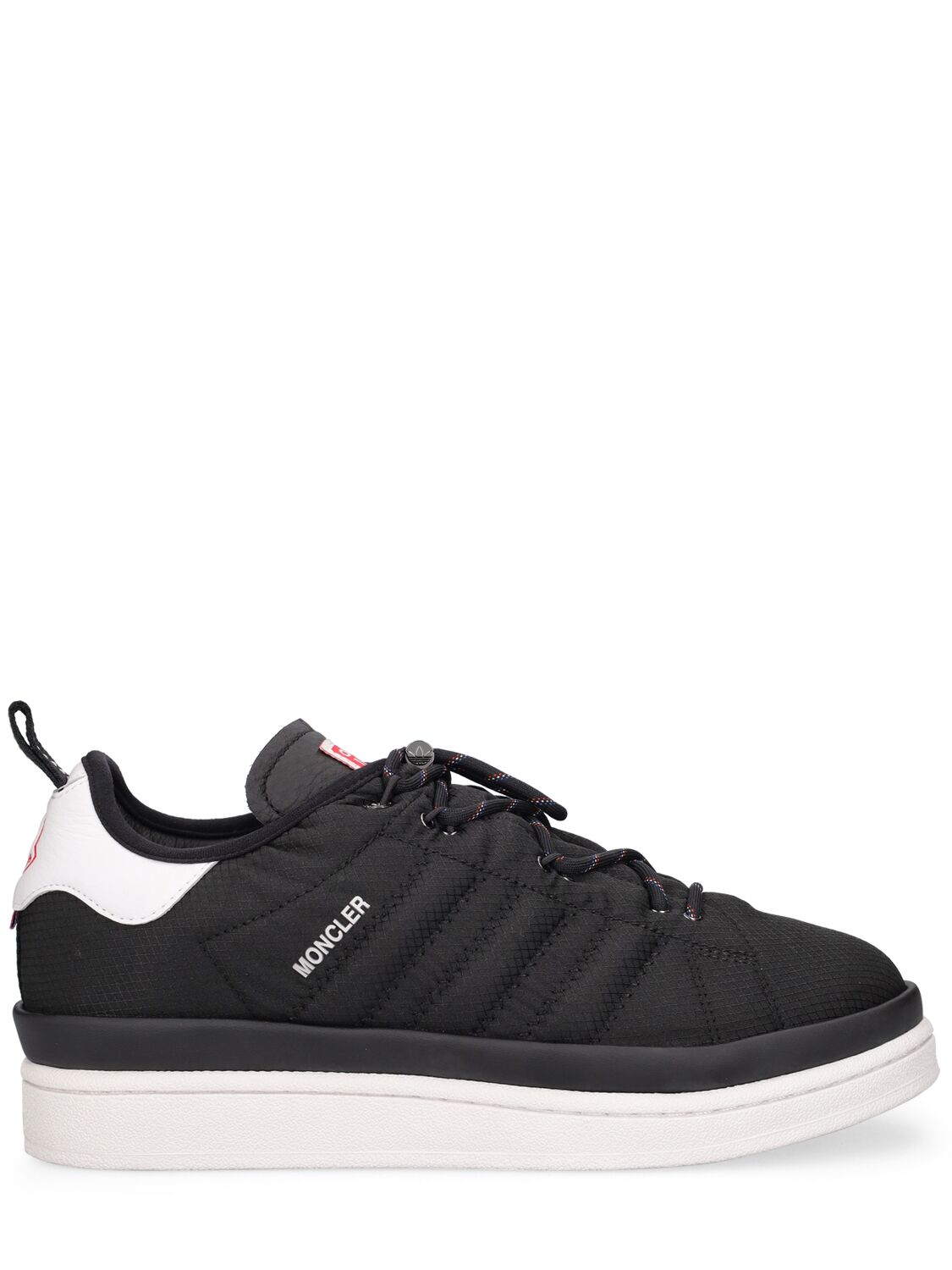 Shop Moncler Genius Moncler X Adidas Campus Leather Sneakers In Black