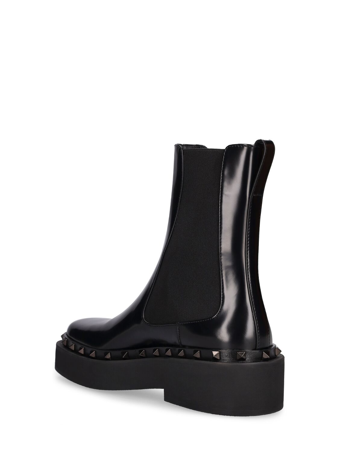 Shop Valentino 50mm Rockstud M-way Leather Ankle Boots In Black