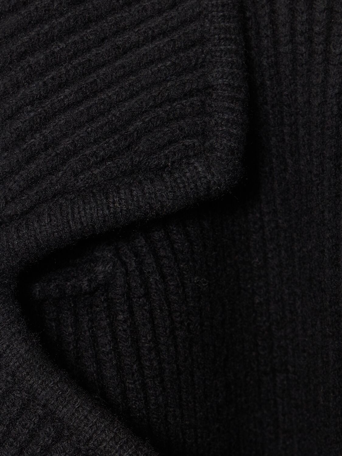 Shop Totême Rib Knit Wool Blend Coat In 블랙