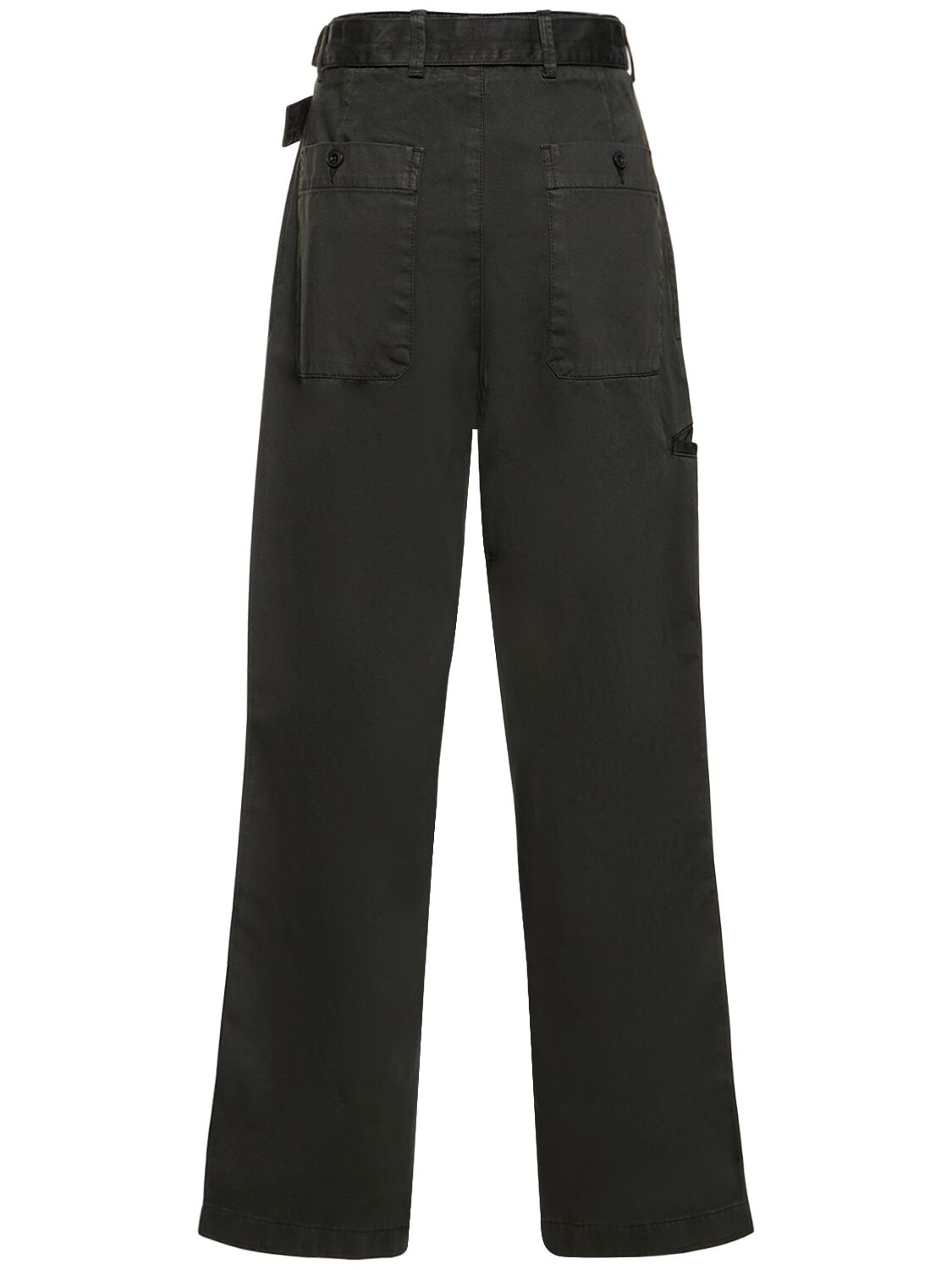 Shop Lemaire Pleated Cotton Military Pants In Midnight Green