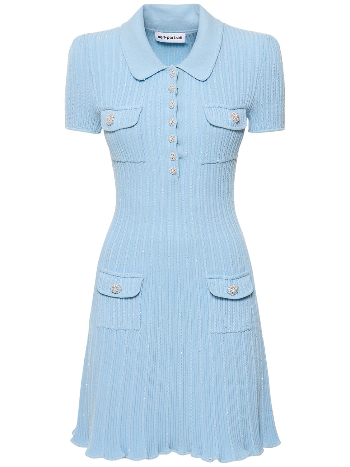 Image of Sequined Viscose Blend Knit Mini Dress