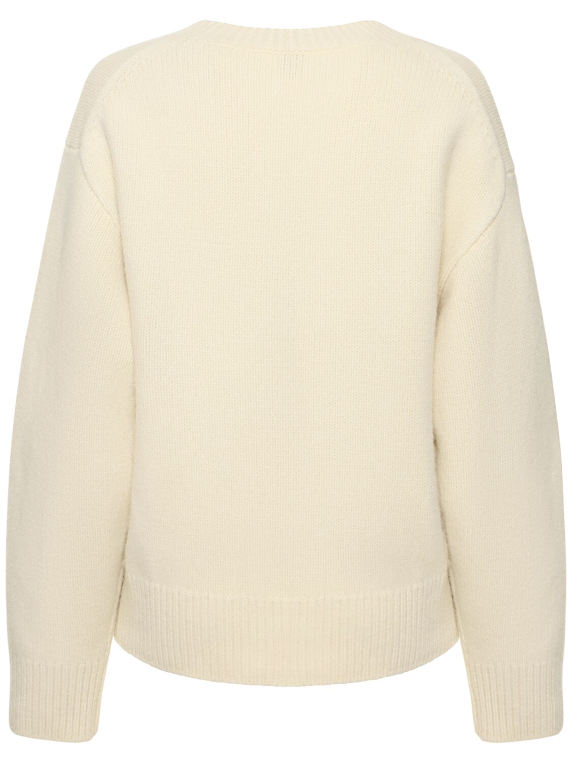Shop Totême V-neck Wool & Cashmere Sweater In 화이트