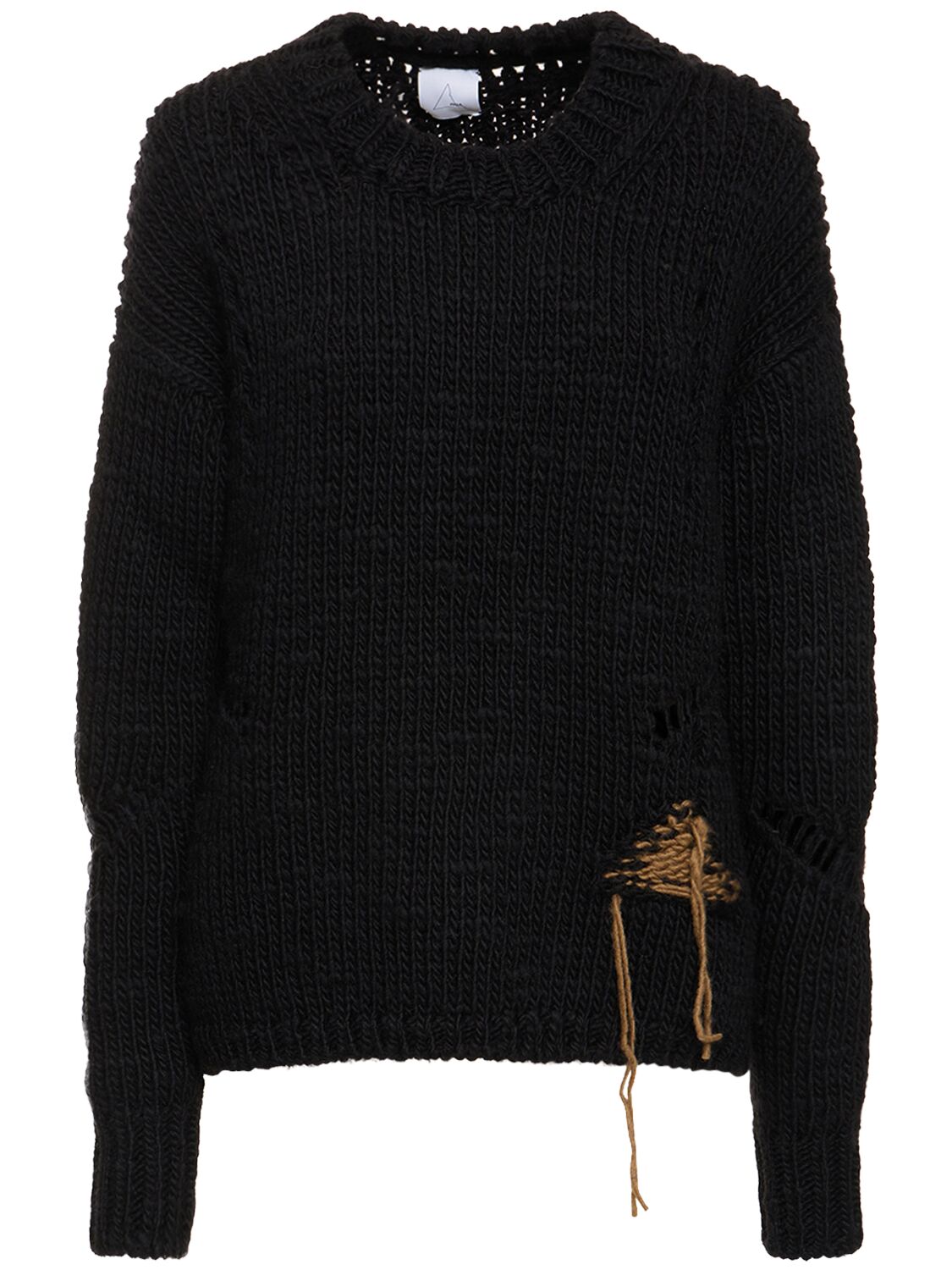 Shop Roa Winter Hand Knit Sweater In Black
