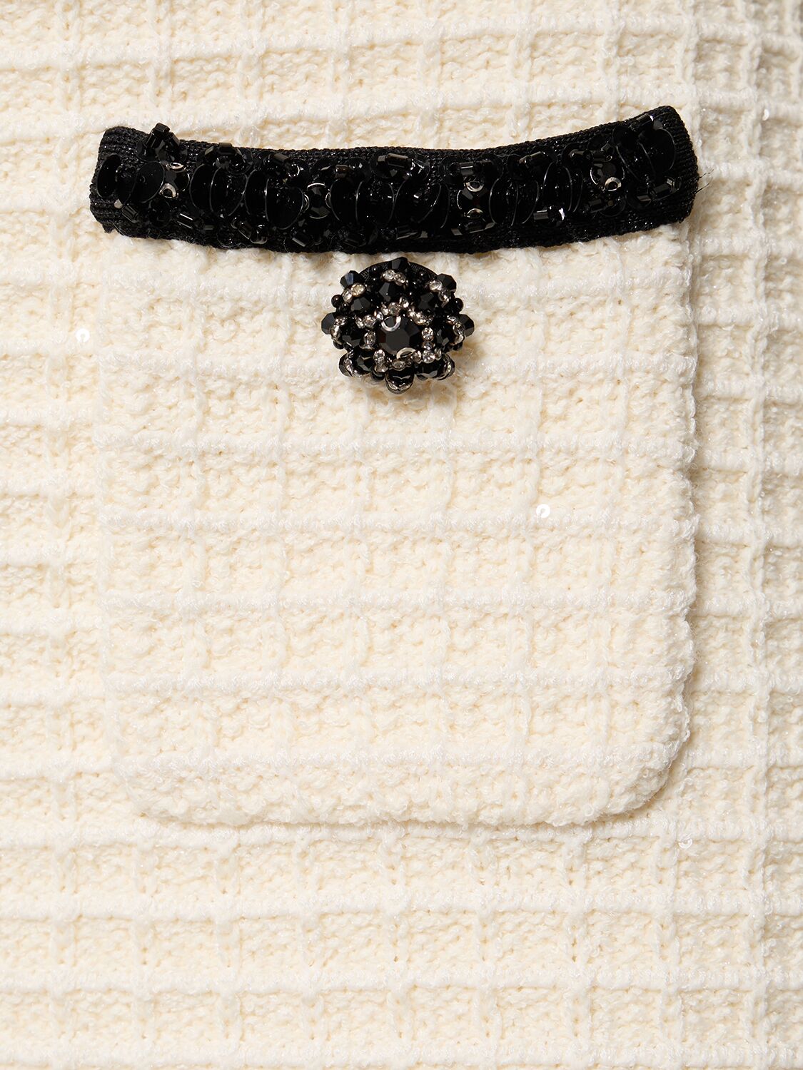 Shop Self-portrait Textured Knit Mini Skirt In White