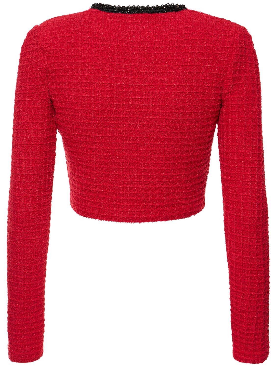 Shop Self-portrait Knit Cardigan In Red