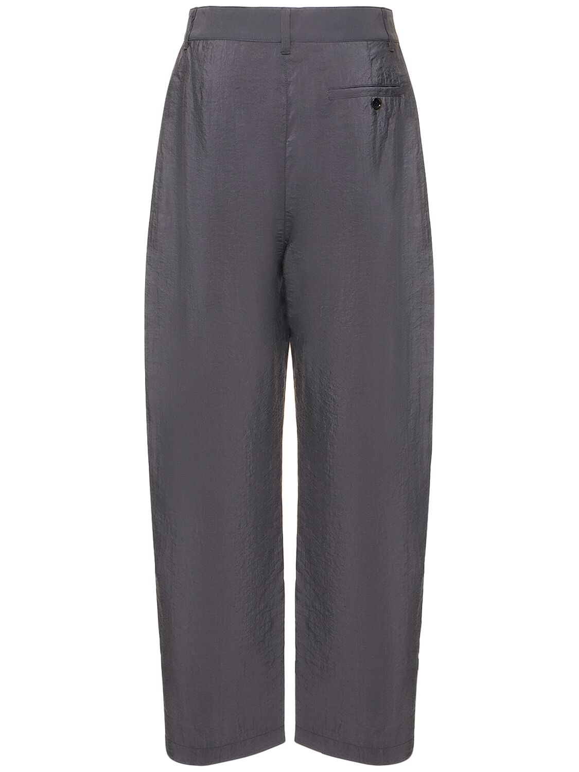 Shop Lemaire Pleated Soft Cotton Wide Pants In Grey