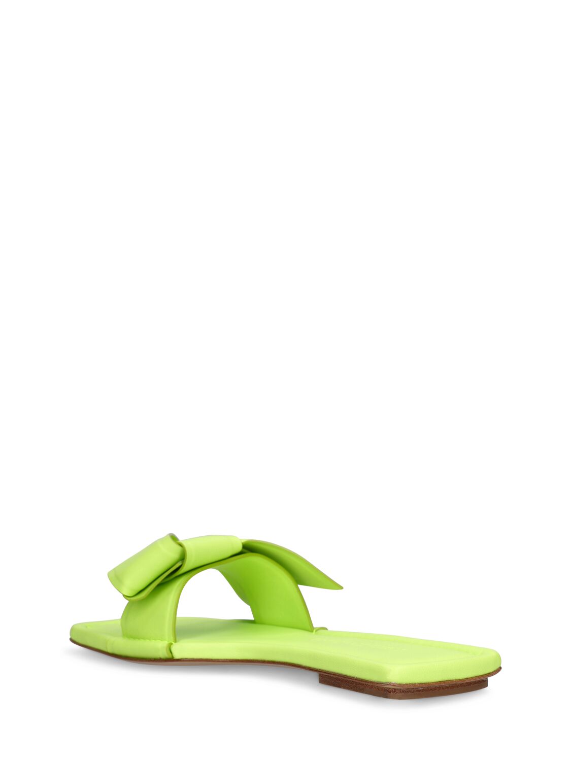 Shop Acne Studios 5mm Flat Leather Slides In Green