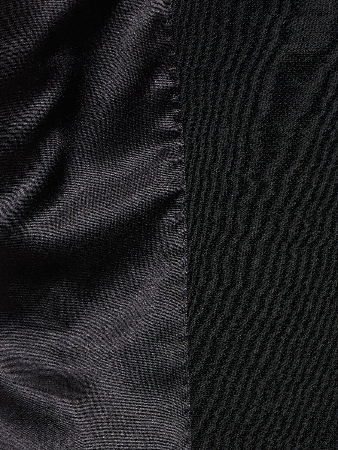 Shop Dolce & Gabbana Padded Wool Cady Single Breast Jacket In Black