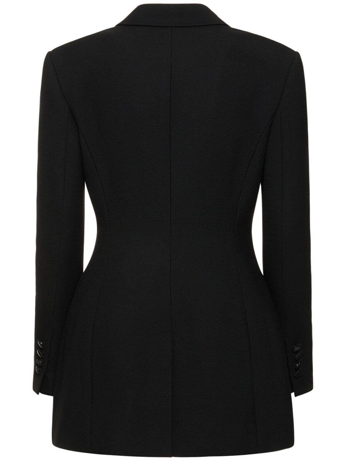 Shop Dolce & Gabbana Padded Wool Cady Single Breast Jacket In Black