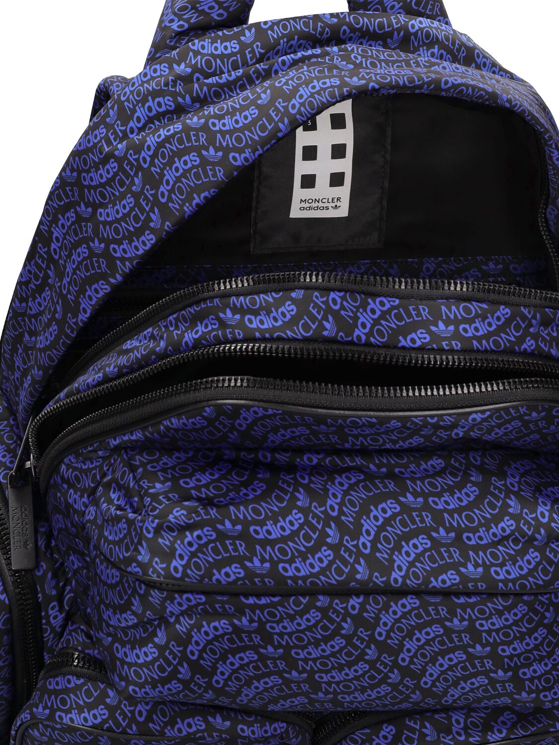 Shop Moncler Genius Moncler X Adidas Nylon Printed Backpack In Black,blue