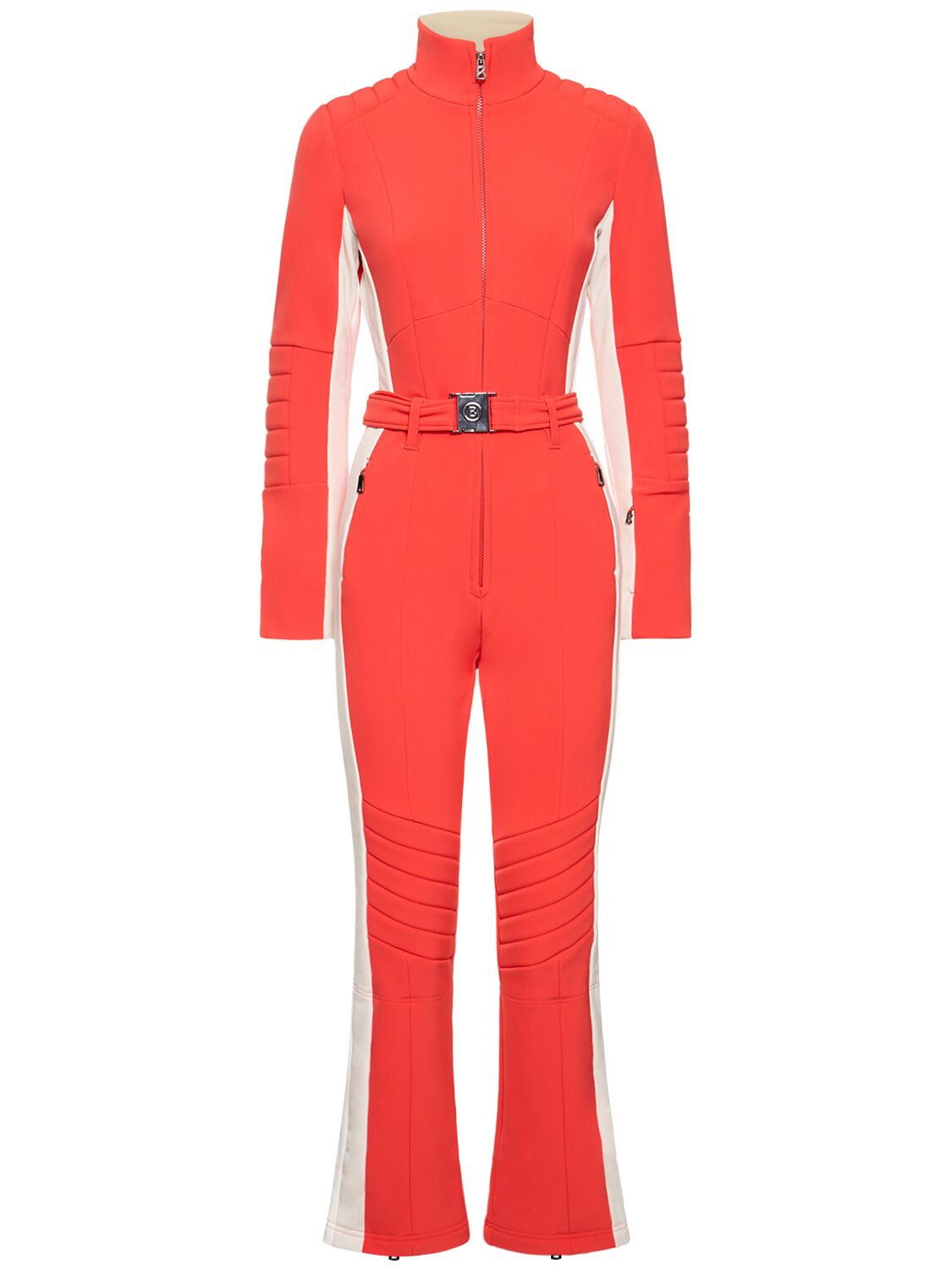 Bogner Talisha High Neck Long Sleeve Ski Suit In Orange,red
