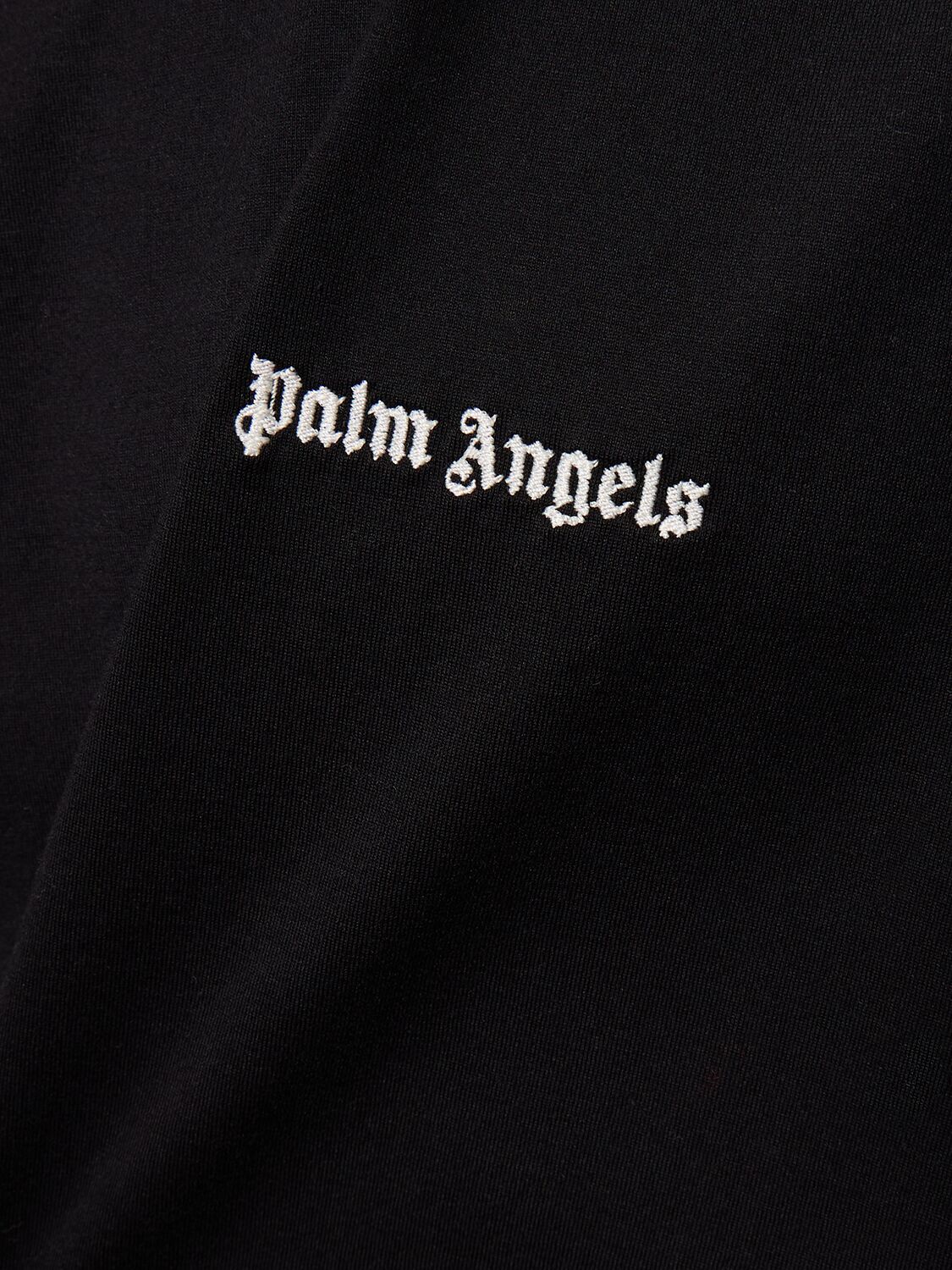 Logo Oversized Cotton T Shirt in Black - Palm Angels