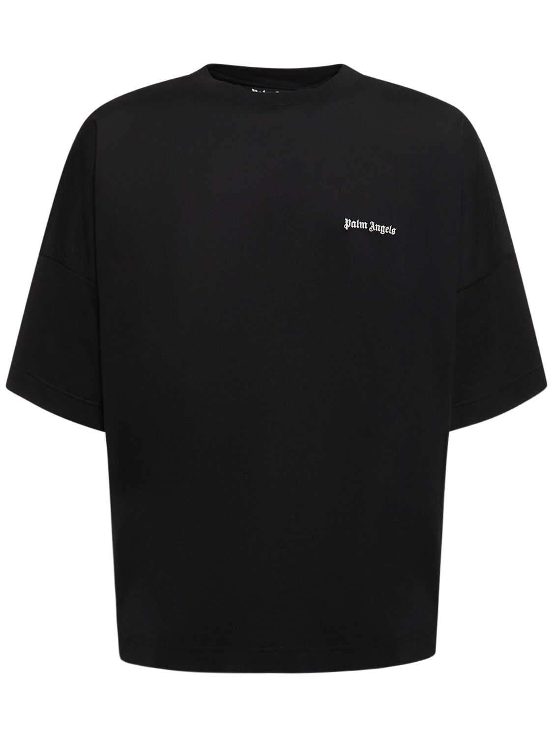 Palm Angels Oversized Cotton T-shirt W/logo In Black | ModeSens