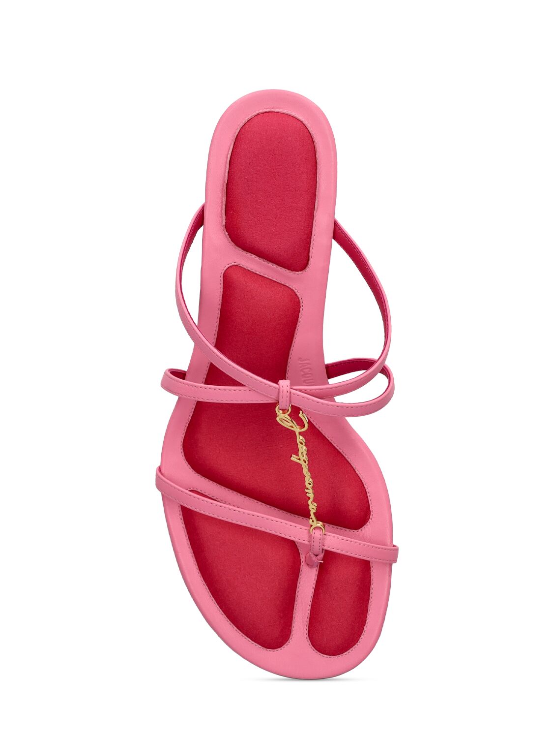 Shop Jacquemus 45mm Leather Mule Sandals In Pink