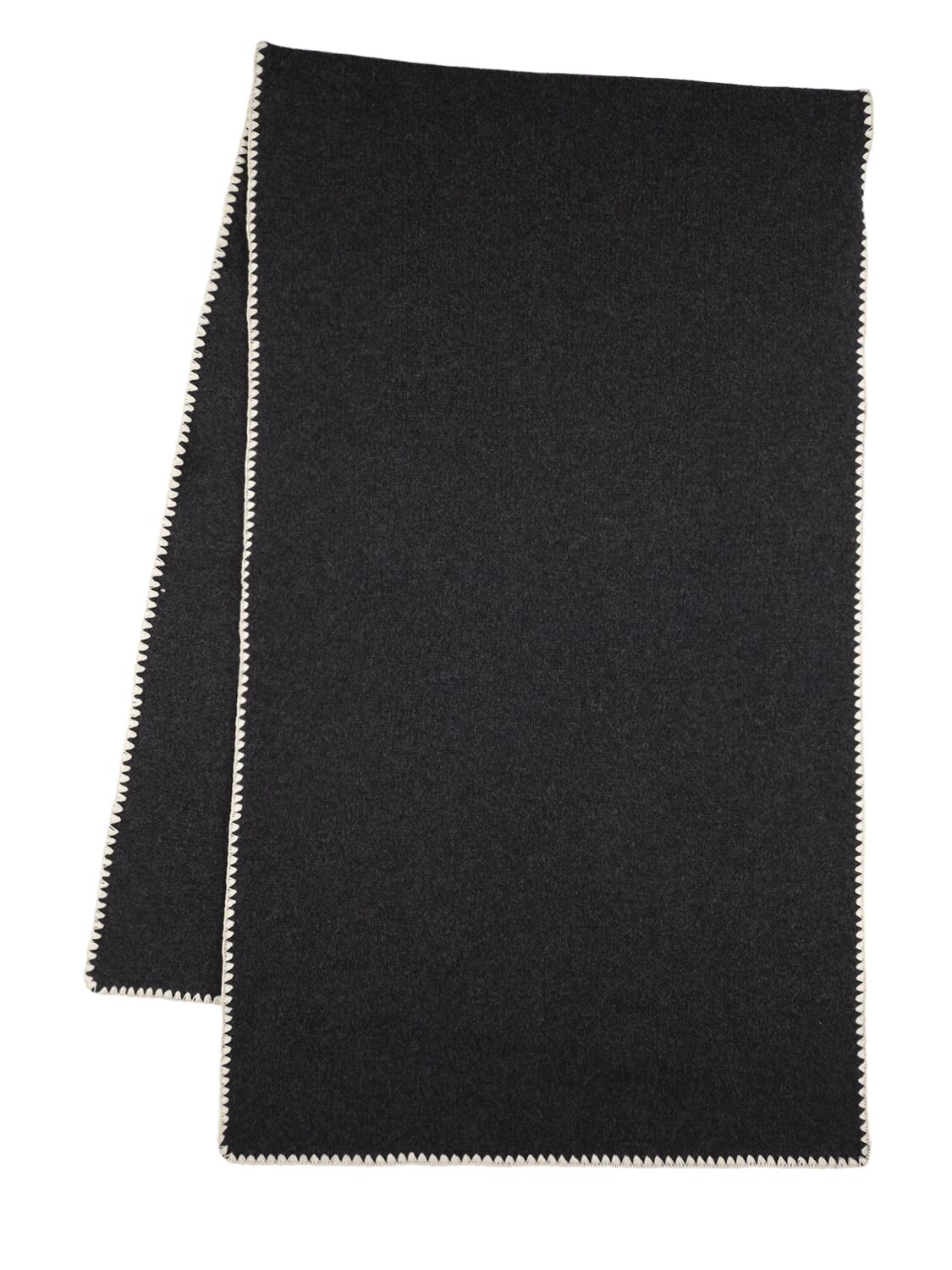 Totême Embroidered Wool & Cashmere Scarf In Heather Grey
