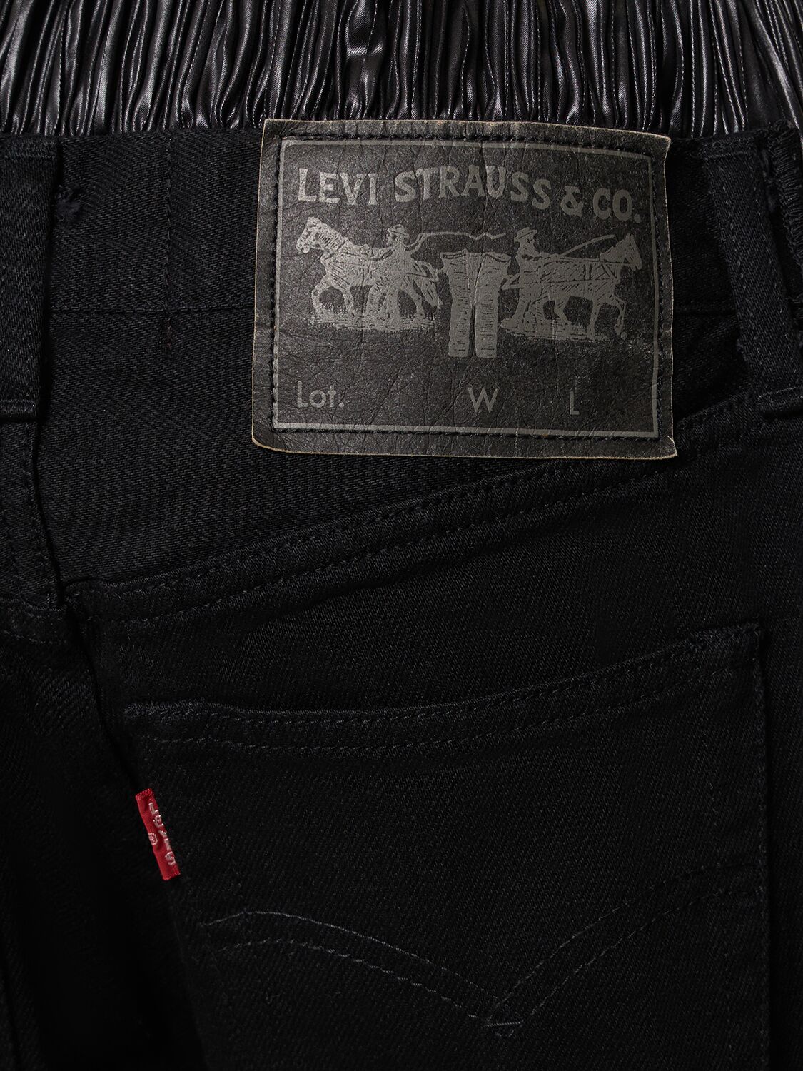 Shop Junya Watanabe Wide Denim Jeans W/ Side Pleats In Black