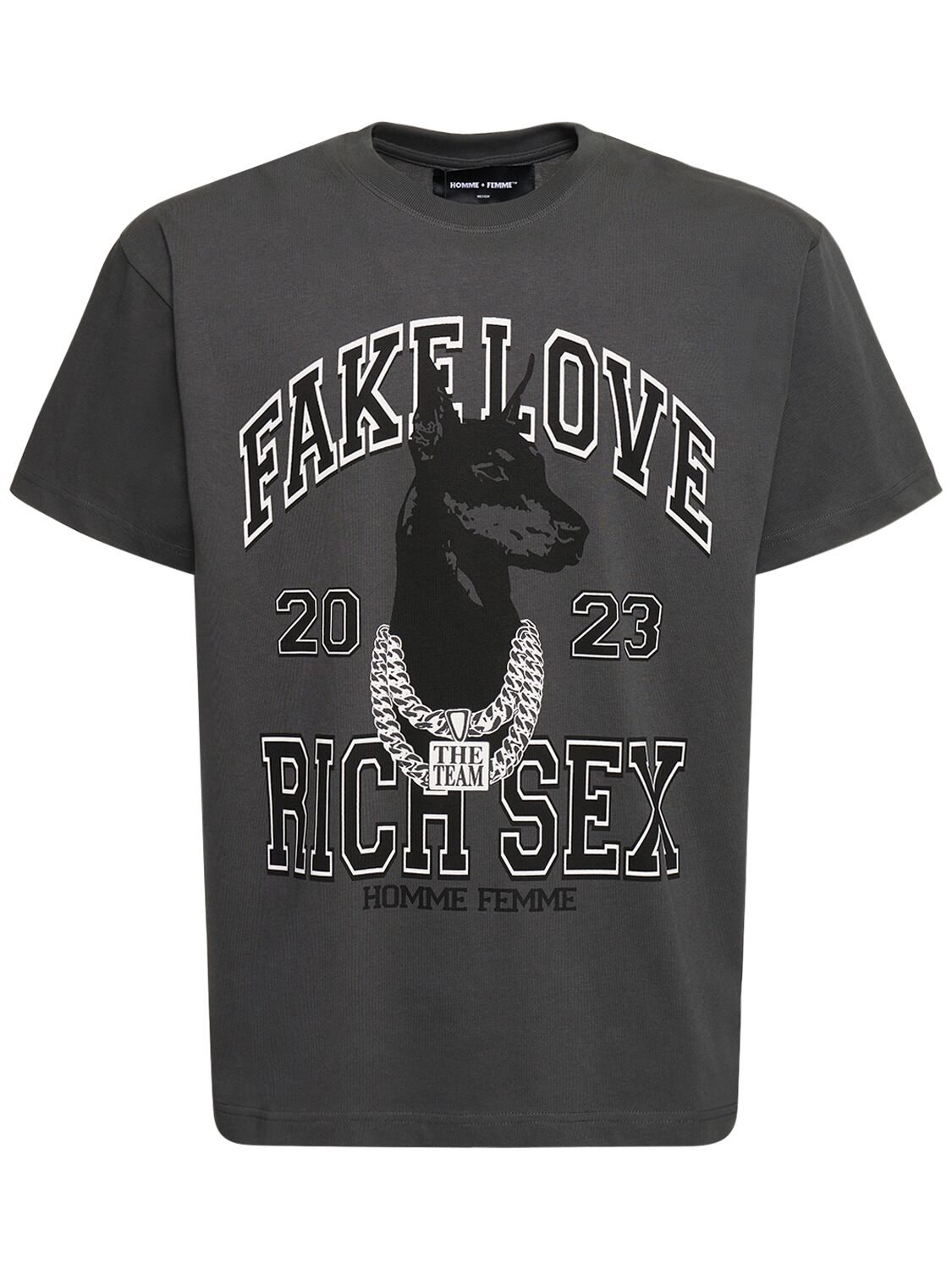 Homme + Femme La Purebred Cotton T-shirt In Black,grey