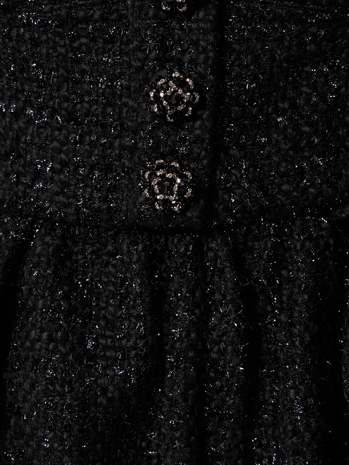Shop Self-portrait Bouclé Peplum Midi Dress In Black