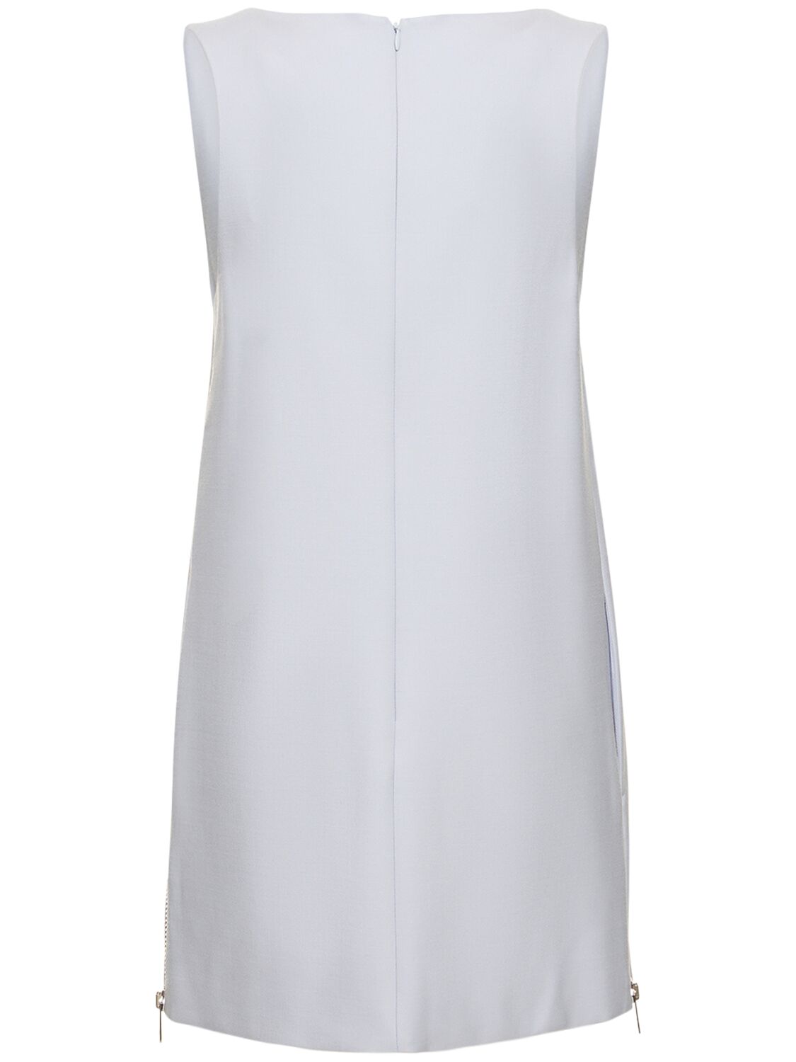 Shop Brandon Maxwell Wool Crepe Sleeveless Mini Dress In Light Blue