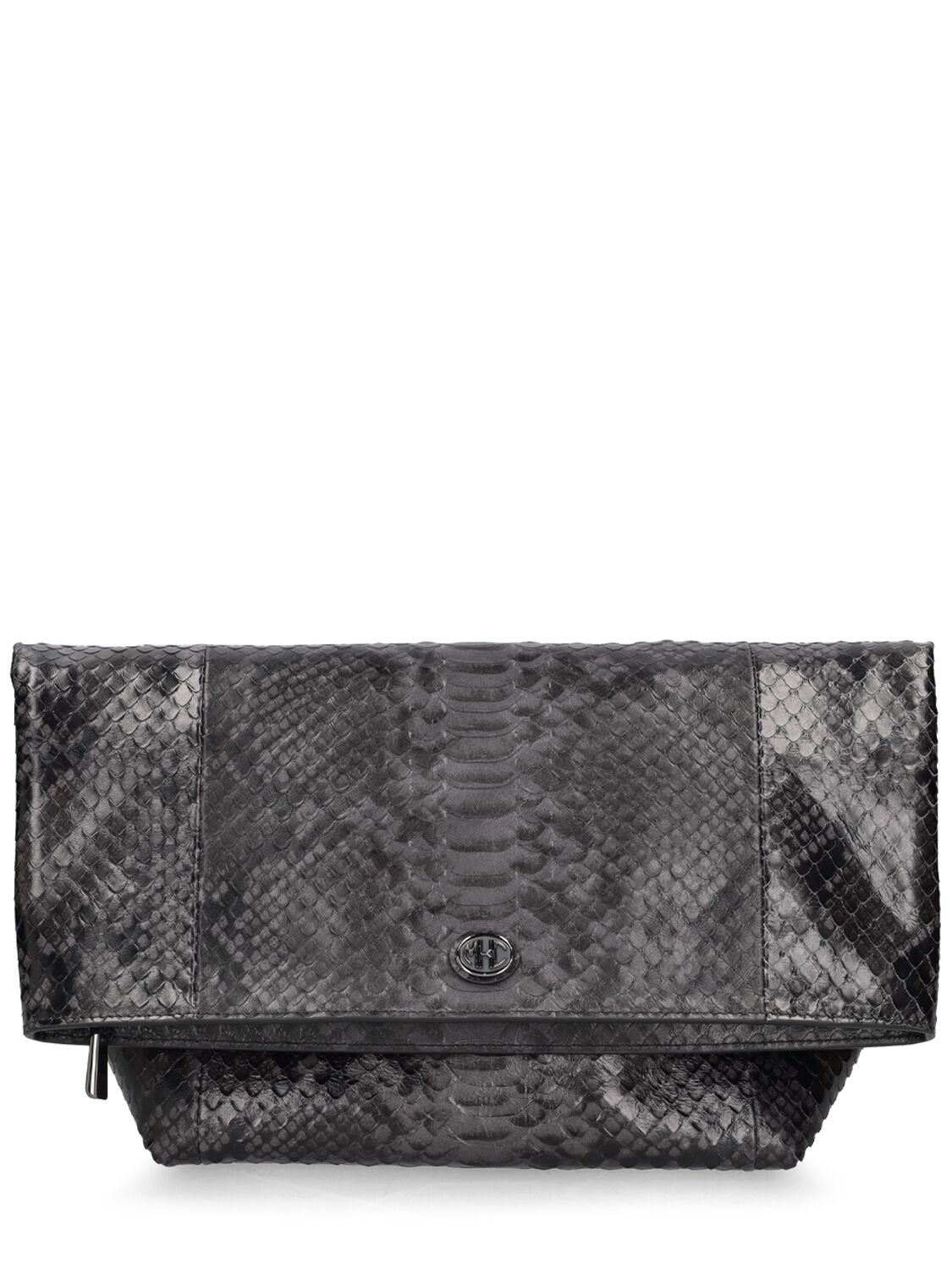 Michael Kors Candice Printed Leather Soft Clutch In Phyton