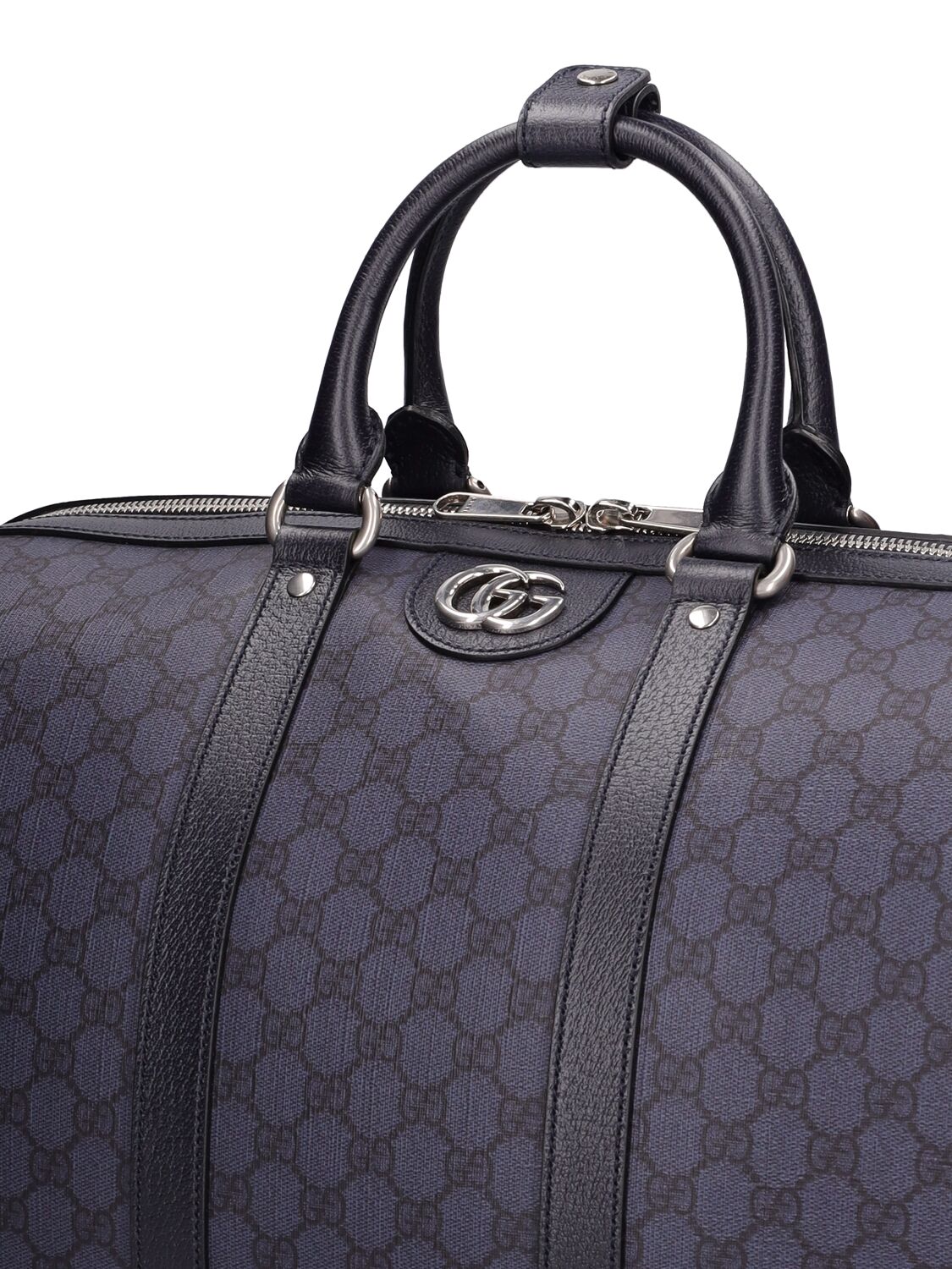 Shop Gucci Ophidia Gg Supreme Duffle Bag In Blue,black