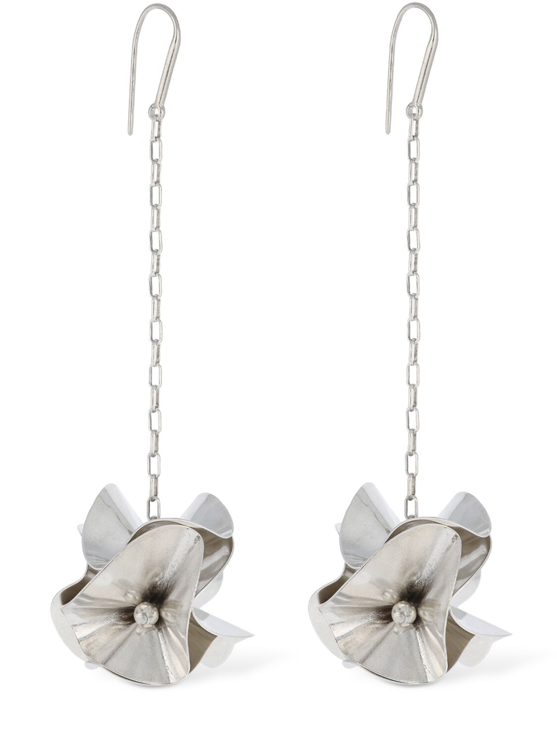 Shop Isabel Marant Flower Power Drop Earrings In Silver