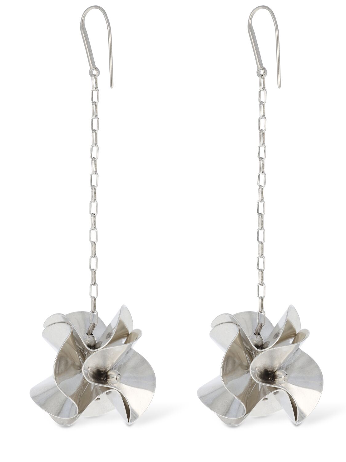 Shop Isabel Marant Flower Power Drop Earrings In Silver
