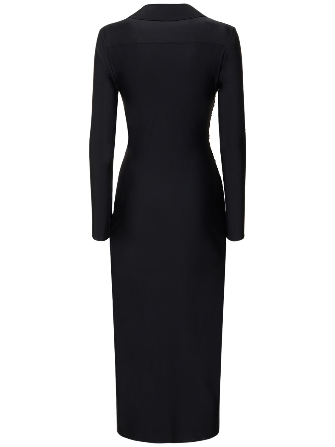 Shop Self-portrait Cutout Jersey Midi Dress In Black