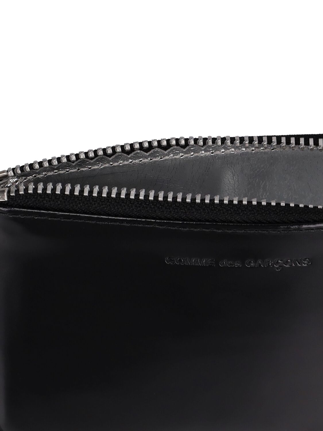 Shop Comme Des Garçons Mirror Inside Leather Wallet In Silver