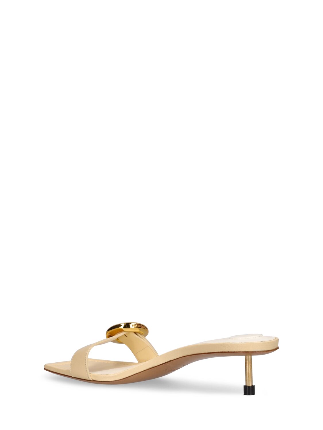 Shop Jacquemus 35mm Regalo Leather Mule Sandals In Ivory