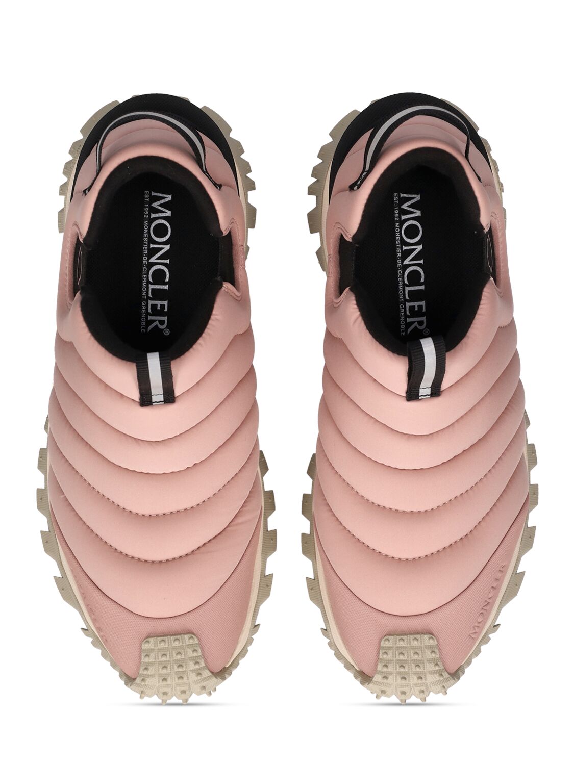 Shop Moncler Trailgrip Après Nylon Sneakers In Grey,pink