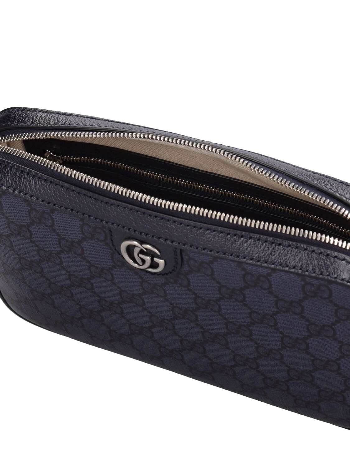Shop Gucci Ophidia Gg Supreme Crossbody Bag In Blue,black
