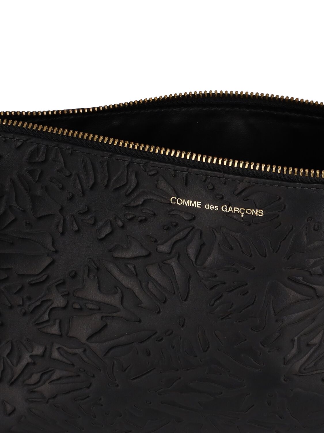 Shop Comme Des Garçons Embossed Forest Leather Wallet In Black